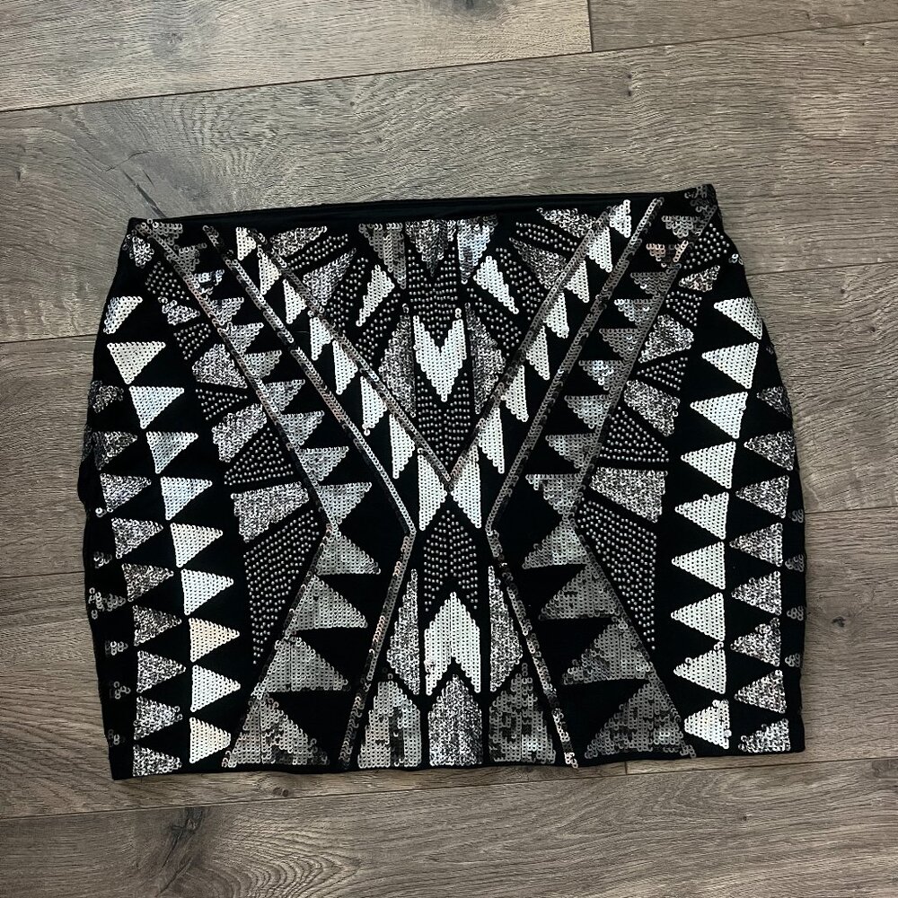 Express Sequin Mini Skirt Size S